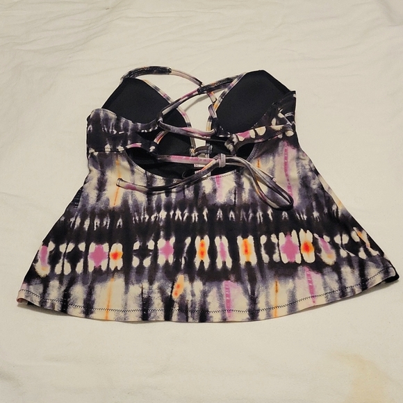 Bar lll Tye Dyed Plunge Neck Tankini Swim Top Size S - Picture 2 of 4